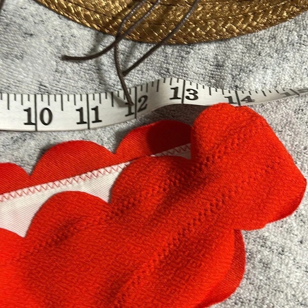 NWOT red scalloped swim bottom L